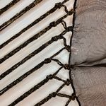 Indian Black & Gold Tassel Scarf Unisex Women's One Size Photo 5