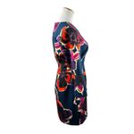 Trina Turk Trina Turk Navy Floral Work Wear Cocktail Belle Sleeve V Neck Dress 8 Photo 7
