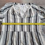 Evereve Black White Tribal Print Tiered V Neck Midi Dress Size L Photo 5