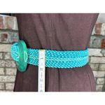 Coldwater Creek  belt rope braided boho blue lucite buckle Photo 3