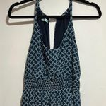 Maurice's  Blue and White Patterned Maxi Halter Dress Photo 0