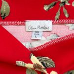 Olivia Matthews Red Floral Midi Dress With Bell Sleeves. Size L Photo 2