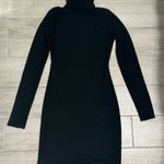 SO  Black Ribbed Turtleneck Long Sleeve Dress Size XS Photo 0