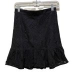 J.Crew Floral Lace Mini Skirt Ruffle Hem Black Size 00 Photo 0