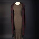 Charlie Paige Buffalo Check Duster with Fringe Red and Black Small Photo 4