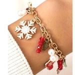 Christmas Charm Bracelet New Bells Gingerbread Man Stocking Wreath Candy… Red Photo 8