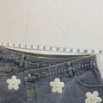 POL  Blue Jean Shorts with White Floral Accents Photo 2