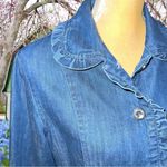 New Direction denim jacket with ruffled trim design! Blue Photo 5