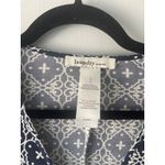 Laundry by Design  Women's Navy Geometric Wrap V-Neck 3/4 Sleeve Dress‎ Sz 4 Photo 3