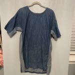 Life in Progress Denim Colorblock Short Sleeve Shift Dress Women's Size S Photo 3