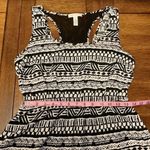 AMBIANCE APPAREL Black & White Mesh Back Drop Waist Tribal Print Dress Size M Size M Photo 5