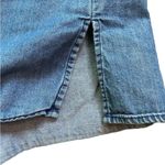 Eloquii  Blue Chambray Denim Ruffle Chest Long Sleeve Button Down Photo 3