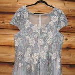 Mac Duggal 20294 Green Floral Embroidered Short Sleeve Gown Photo 14