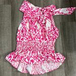 Boutique Pink and White Top with Bow Size L Photo 0