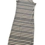 Cotton On  | White, Gray & Black Striped Ribbed Midi Dress Small Photo 0