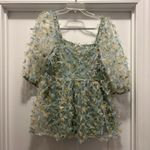 JODIFL  Women’s Size Large Sheer Dramatic Puff Sleeve Babydoll Style Butterfly Photo 0