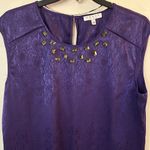CHAUS NEW YORK Purple Embellished Sleeveless Blouse XL – Dressy Work to Evening Top Photo 0