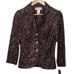 Nwt. Jackie Jon New York Beaded Button Down Jacket‎ Size 4 Suit Jacket. brown Photo 2