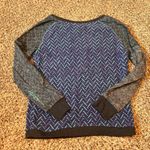 BKE Lounge Womens‎ Gray Blue Purple Chevron Knit Long Sleeve Pullover Top Photo 5