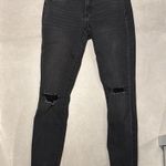 Refuge Women size 2 black jeans with raw hem stretchy fabric skinny fit Photo 0