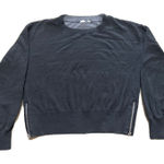 Gap  Women’s Black Crewneck Cropped Sweatshirt w Zippers On Each Side at Hem - PM Photo 0