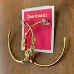Juicy Couture  E Gem Stone Gold Tone Hoop Earrings Photo 1