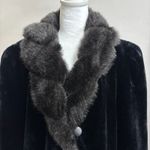 Vtg American Signature Faux Fur Coat Womens XL Black Luxury Mob Wife Timeless Photo 1