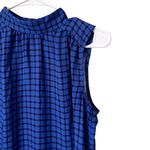 Ann Taylor black and blue checkered business casual blouse sleeveless summer Photo 1