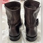 Frye  Natalie Engineer Short Boots Brown Leather Buckle Western Size 6 Boho Chic Photo 7