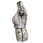 L'ATISTE L’atiste Crop Top Blouse Striped Boho Beach Hippie Nautical Preppy Peasent M Photo 3