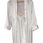 Linea Donatella  White Lace Peignoir Set Nightgown Robe Wedding Lingerie Lg Bride Photo 0