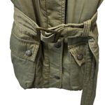 Ralph Lauren 90’s Original Y2K  Polo Jeans Army Green Short Belted Trench Coat S Photo 3