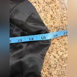 COMMENSE Satin Knotted Doule Pockets Open Back Pleated Mini Dress Medium Black Photo 5