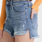 Good American  Good Curve Distressed Denim Shorts size 29 Photo 0