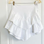 MOTHER Denim MOTHER • The Ruffle Mini Skirt white stretch denim Fairest Of Them All Photo 0