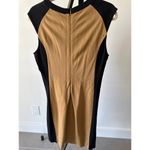Victor Alfaro Tan Black Color Block Dress Size Medium Cap Sleeve Photo 5