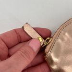 Lodis Rose Gold Metallic Leather Clutch Wristlet Cosmetic Makeup Bag Toiletries Gold Photo 8