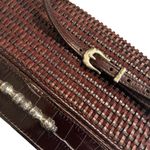 Brighton VTG Y2K Brown Woven Leather Crossbody Wallet Organizer w Phone Pocket Photo 9