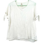 Leo & Nicole Leo &‎ Nicole size medium white short sleeve blouse top shirt crochet front Photo 0