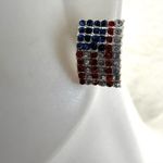American flag rhinestone post earrings Blue Photo 1