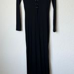 L'Agence L’agence Black Lace Up Long Sleeve Maxi Dress Photo 1