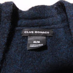 Club Monaco Wool Alpaca Stretch Knit Ribbed Open Front Cardigan Sweater Blue M Photo 1