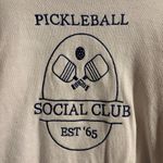 Sincerely Jules Pickleball Social Club Size XS Pullover Cropped Sweater Preppy White Photo 2