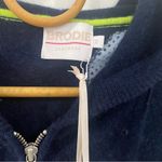 BRODIE Cashmere 100% cashmere zip up heart hoodie in Navy Blue Size M Photo 4