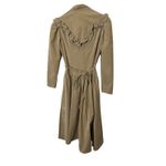 Donna Morgan Corduroy Button Front Midi Dress with Ruffle Collar Tan Size S Photo 5