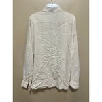 Womens Beige Shirt Large Polyester‎ Long Sleeve Button Down Casual Top Tan Photo 7