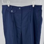 Villager  Navy Blue Women's Trousers 100% wool vintage dead stock new minimalist Photo 2
