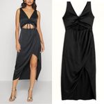 Abercrombie & Fitch NWT Cinch Front Cut Out Dress Sleeveless Party in Black XL Photo 1