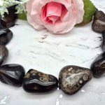 None Chunky Black Agate Stone Statement Necklace Witchy Whimsy Goth Heavy Large 21" Photo 0