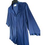 Vanity Fair Vintage House Coat Robe M Blue Nylon Buttons Sleep Shirt Made USA Photo 1
